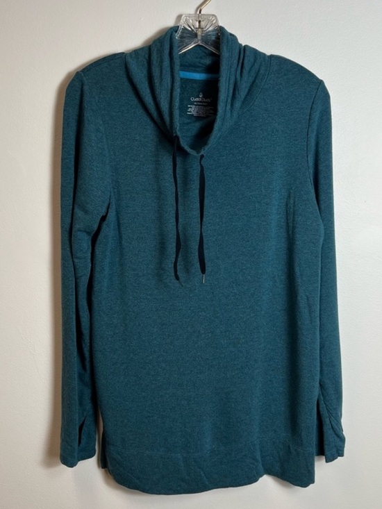 Cuddl Duds Tops - Cuddl Duds ULTRACOZY Teal Drawstring Cowl Neck Pullover